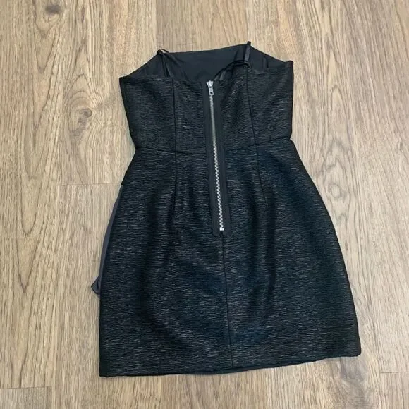 BCBGeneration Black Strapless Draped Front Dress - Picture 5 of 6